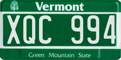 VT license plate XQC994
