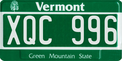 VT license plate XQC996