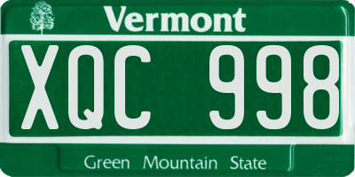VT license plate XQC998