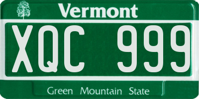 VT license plate XQC999