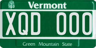 VT license plate XQD000