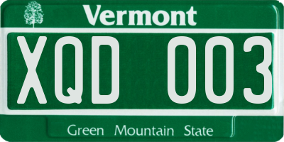 VT license plate XQD003