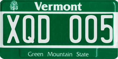 VT license plate XQD005