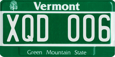 VT license plate XQD006