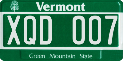 VT license plate XQD007