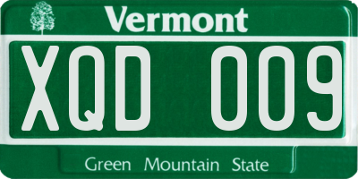VT license plate XQD009