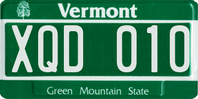 VT license plate XQD010