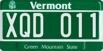 VT license plate XQD011