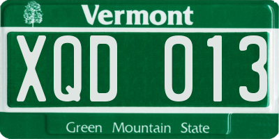 VT license plate XQD013