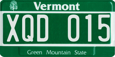 VT license plate XQD015