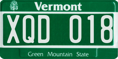 VT license plate XQD018