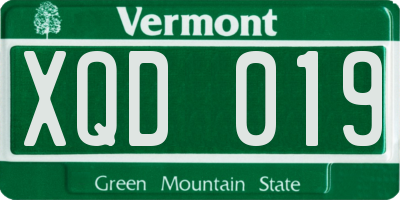 VT license plate XQD019