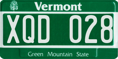 VT license plate XQD028