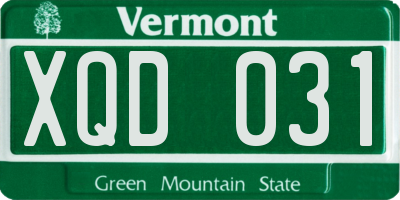 VT license plate XQD031