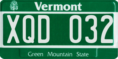 VT license plate XQD032