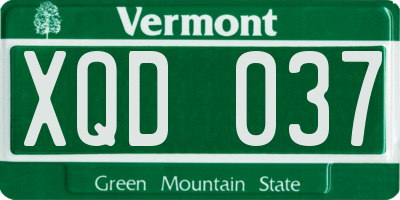 VT license plate XQD037
