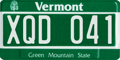 VT license plate XQD041