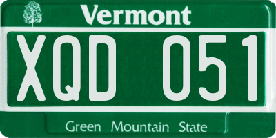 VT license plate XQD051