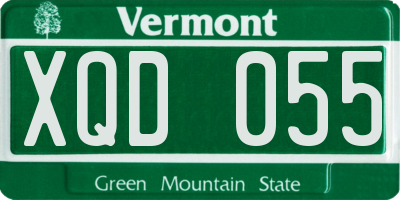 VT license plate XQD055