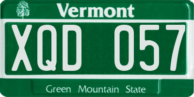 VT license plate XQD057