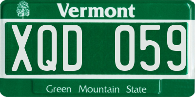 VT license plate XQD059