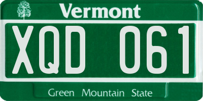 VT license plate XQD061