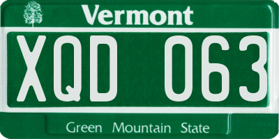 VT license plate XQD063