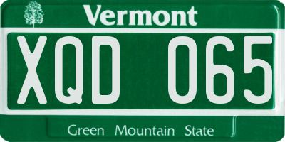 VT license plate XQD065