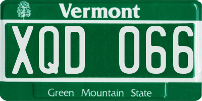 VT license plate XQD066