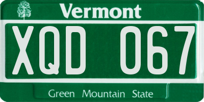 VT license plate XQD067