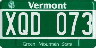VT license plate XQD073