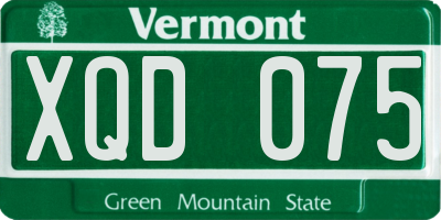 VT license plate XQD075