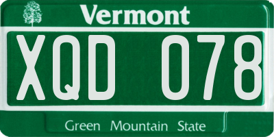 VT license plate XQD078