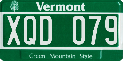 VT license plate XQD079