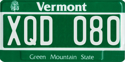 VT license plate XQD080