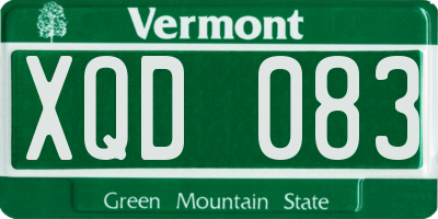 VT license plate XQD083