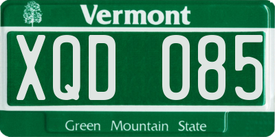 VT license plate XQD085