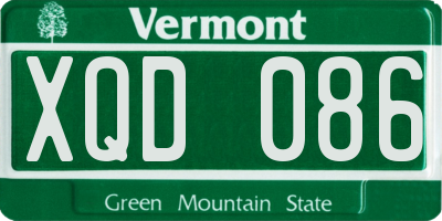 VT license plate XQD086