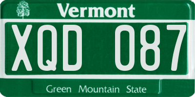 VT license plate XQD087