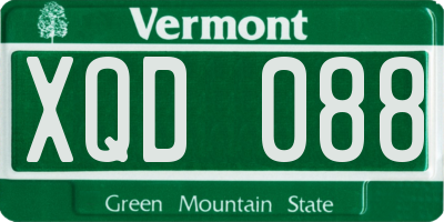 VT license plate XQD088
