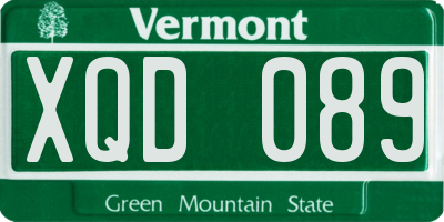 VT license plate XQD089