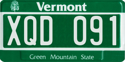 VT license plate XQD091