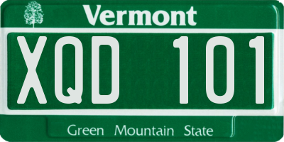 VT license plate XQD101