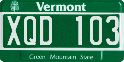 VT license plate XQD103