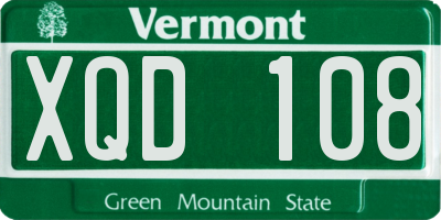 VT license plate XQD108