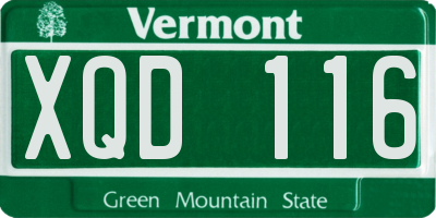 VT license plate XQD116