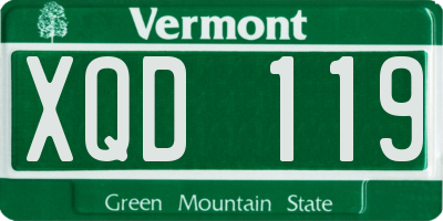 VT license plate XQD119