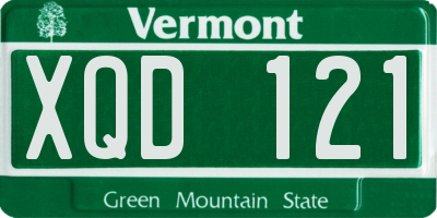 VT license plate XQD121