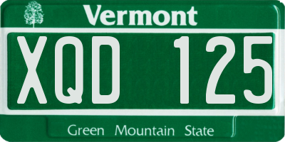 VT license plate XQD125