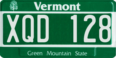 VT license plate XQD128